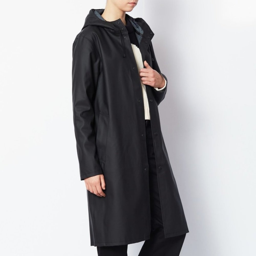 Stutterheim Stockholm Long Black Raincoat